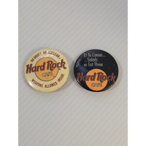 Vintage Hard Rock Cafe Slogan Pinback Button Lot Et Tu Caesar Humor Pins